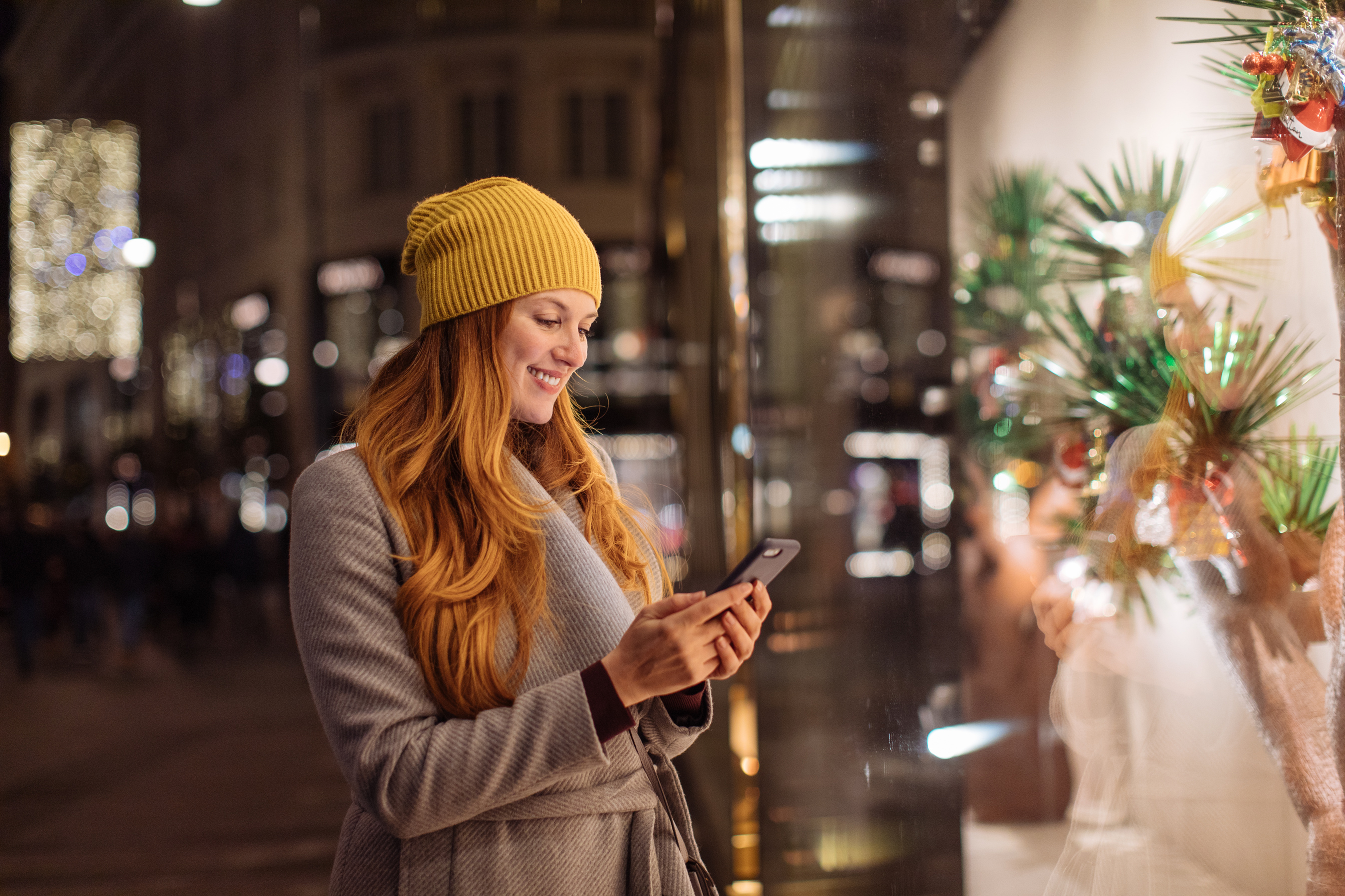 Women holding phone